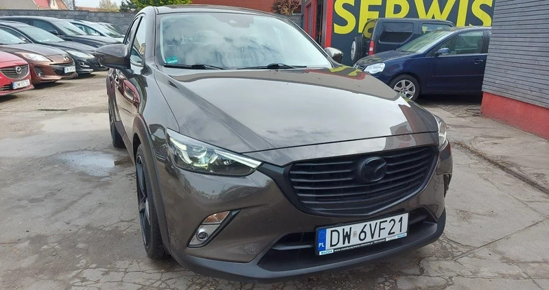 Mazda CX-3 cena 72900 przebieg: 108000, rok produkcji 2018 z Śrem małe 704